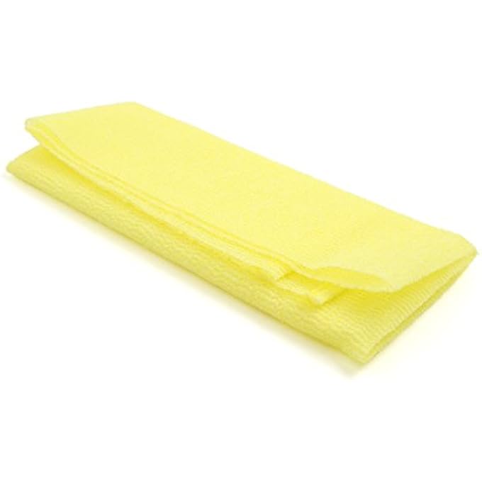 Ruilogod Yellow Nylon Beauty Skin Body Exfoliating Bath Shower Massage Washing Cloth Towel Scrubber (id: a88 2f4 139 b12 AAA - Image 1